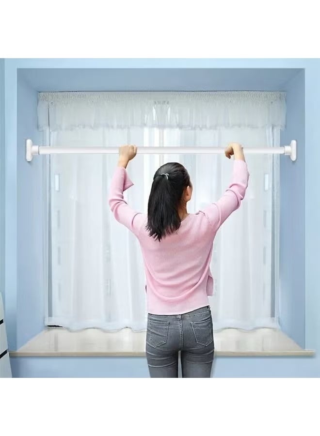 Shower Curtain Rail Curtain Rod Short Extendable Stainless Steel Tension Rod With No Drilling Modern Telescopic Shower Curtain Pole - Image 2